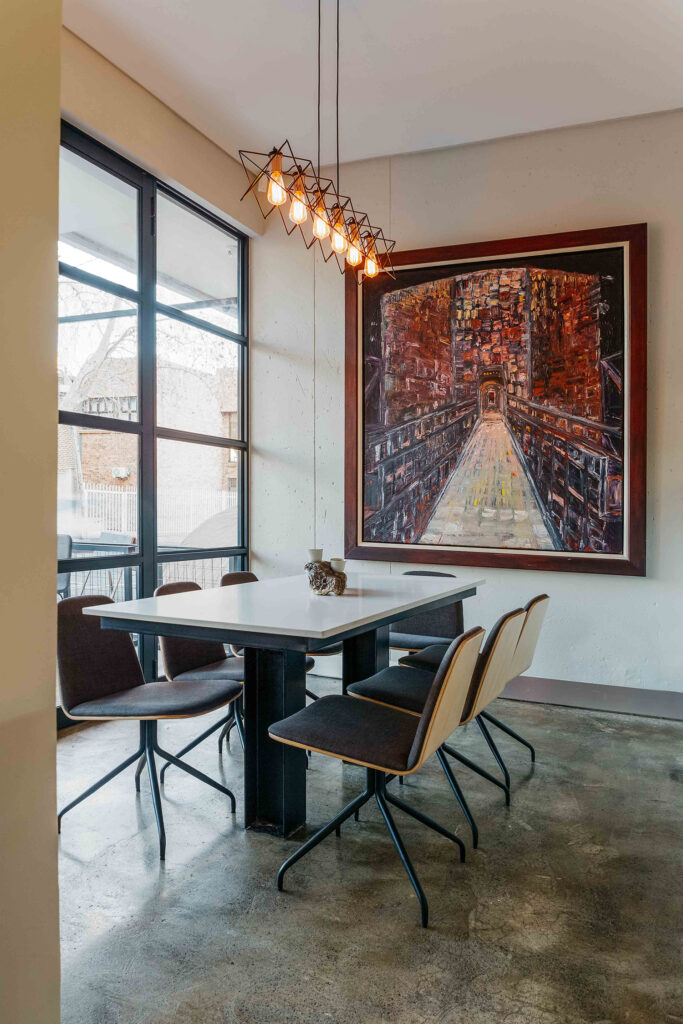 Interior of Est Est Alea, a fine dining restaurant in Johannesburg, designed by Principia Design.