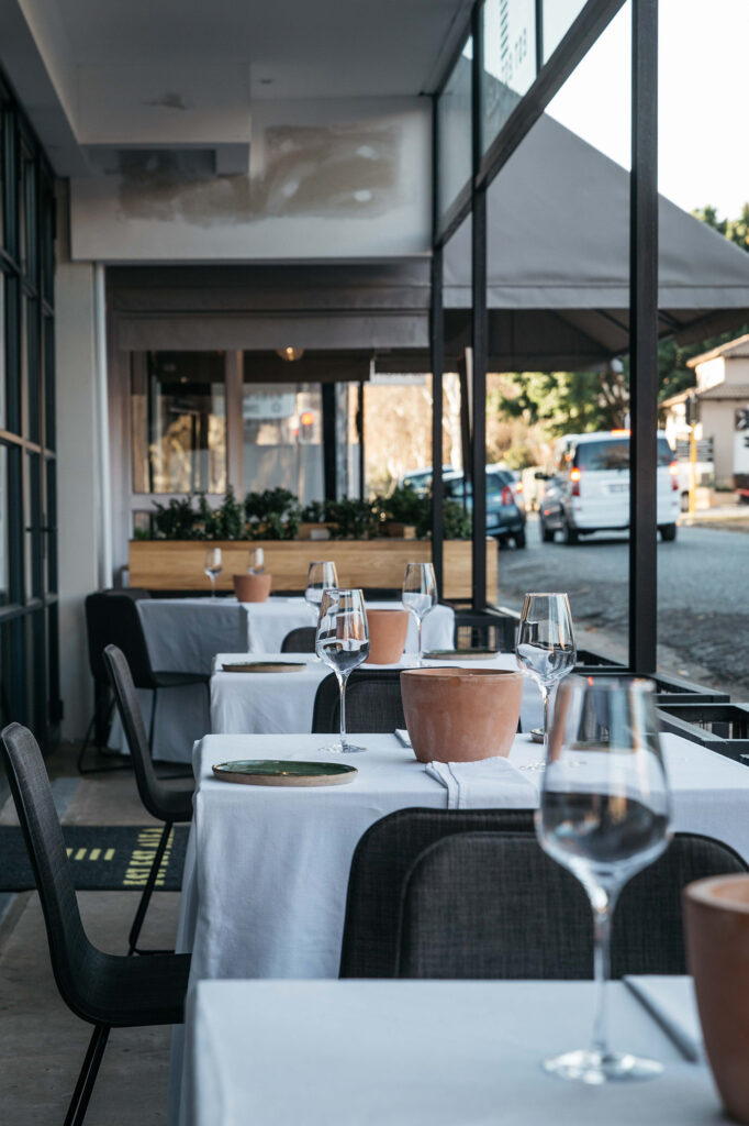 Interior of Est Est Alea, a fine dining restaurant in Johannesburg, designed by Principia Design.