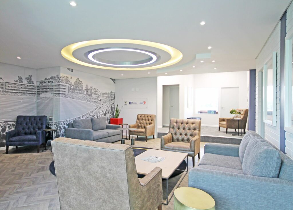Interior of the media centre at Wanderers Stadium, Johannesburg, designed by Principia Design.