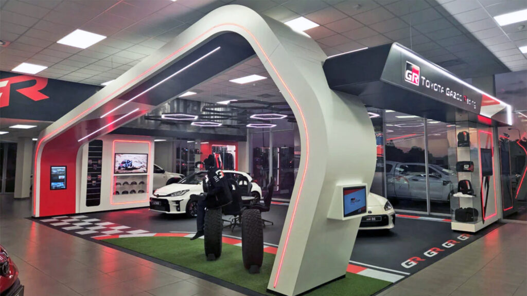 Interior of the Toyota GR Driving Academy at Zwartkops Raceway, designed by Principia Design.