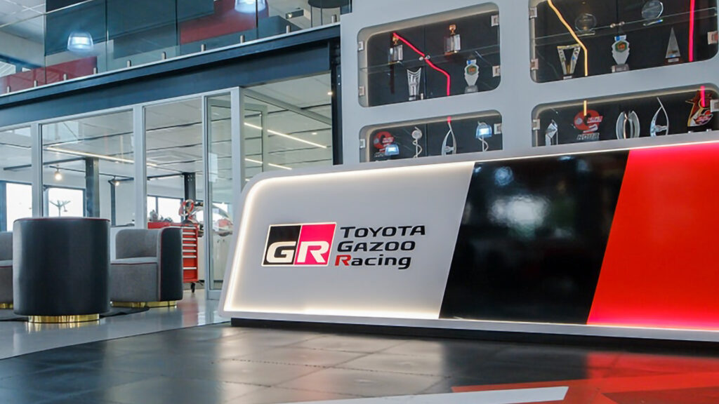 Interior of the Toyota GR Driving Academy at Zwartkops Raceway, designed by Principia Design.